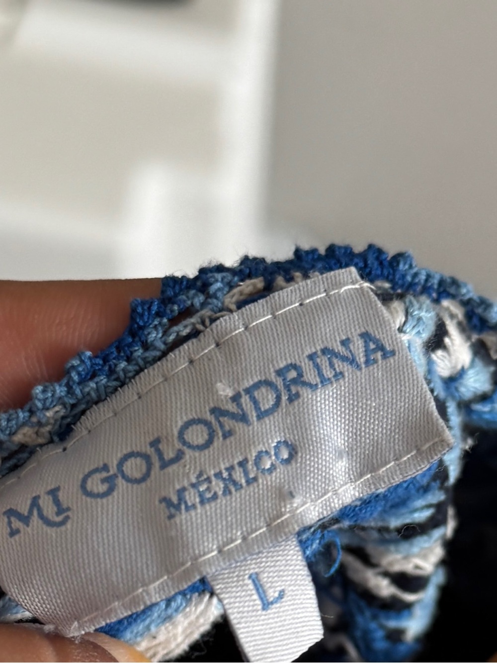Mi Golondrina Floral Embroidered Navy Tiered Mini Dress - Picture 2 of 3